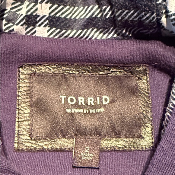Torrid Dark Blue Hooded Fleece Lined Toggle Coat - Picture 9 of 11